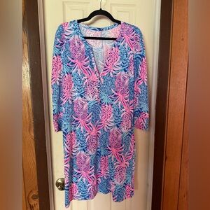 Lilly Pulitzer Pink and Blue Pineapple Mini Dress